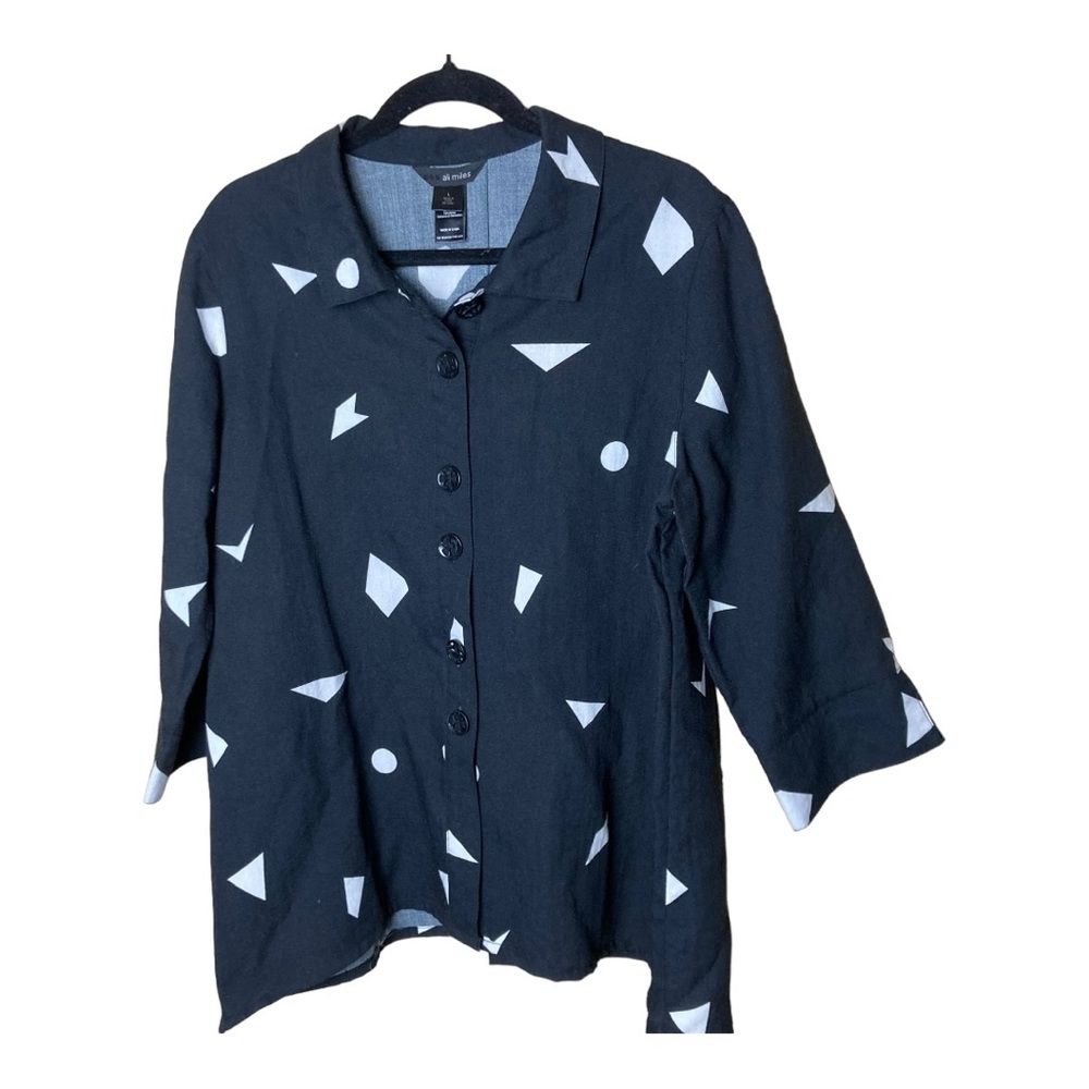 Ali Miles Art to Wear Shacket Black‎ & White Size Large